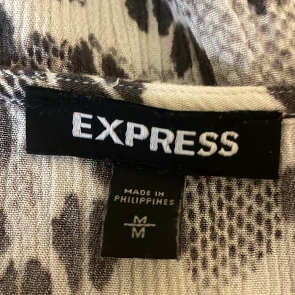 Express women’s medium 8 10 top blouse cami cream grey black macrame peplum - Picture 5 of 9